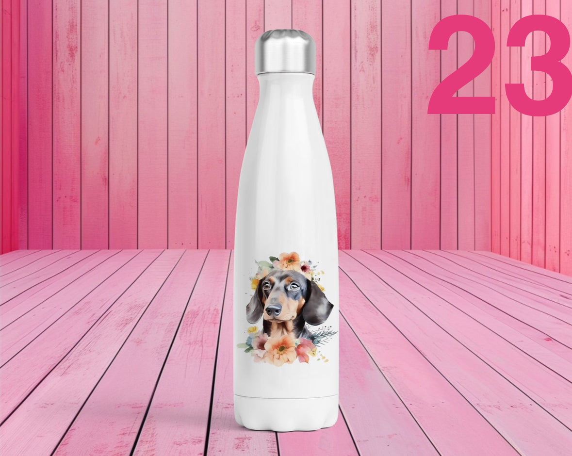 Pet Themed Thermal Stainless Steel Bottle 500ml | Personalised Pet Gifts For Humans | Choose Design
