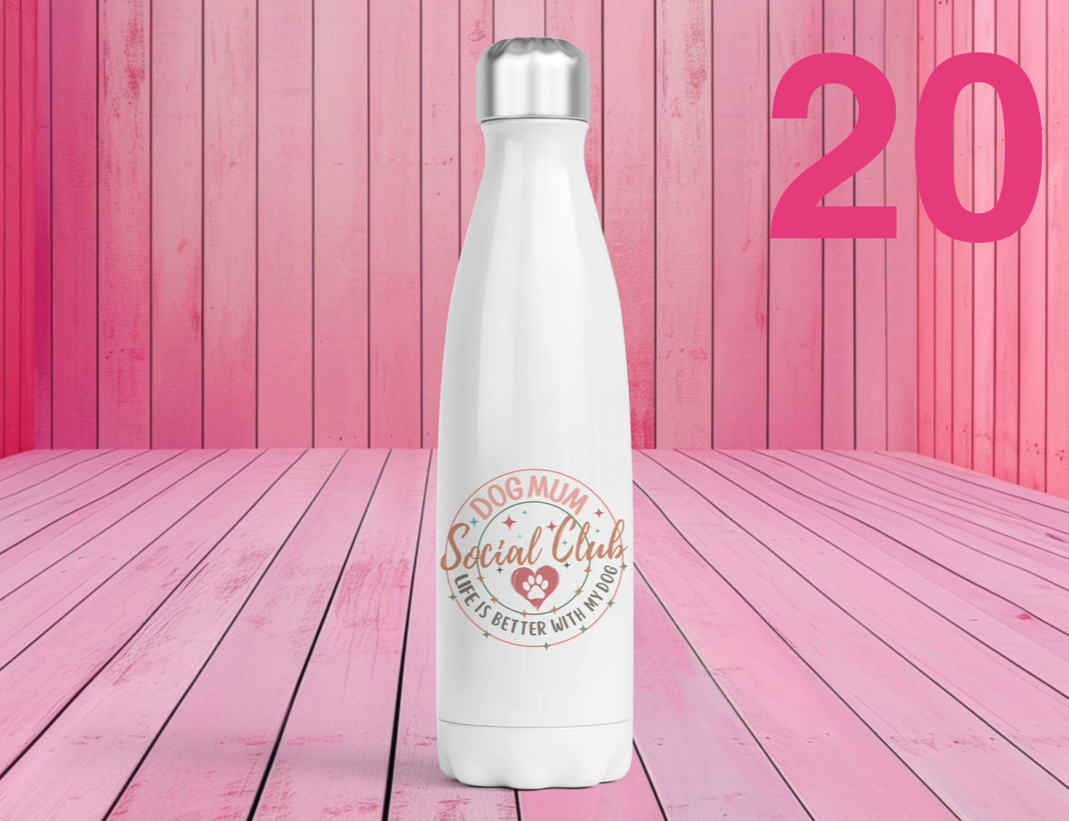 Pet Themed Thermal Stainless Steel Bottle 500ml | Personalised Pet Gifts For Humans | Choose Design