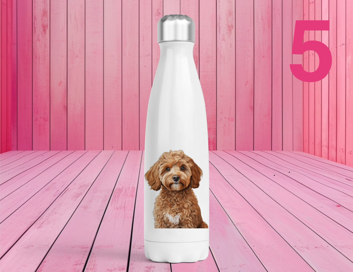Pet Themed Thermal Stainless Steel Bottle 500ml | Personalised Pet Gifts For Humans | Choose Design