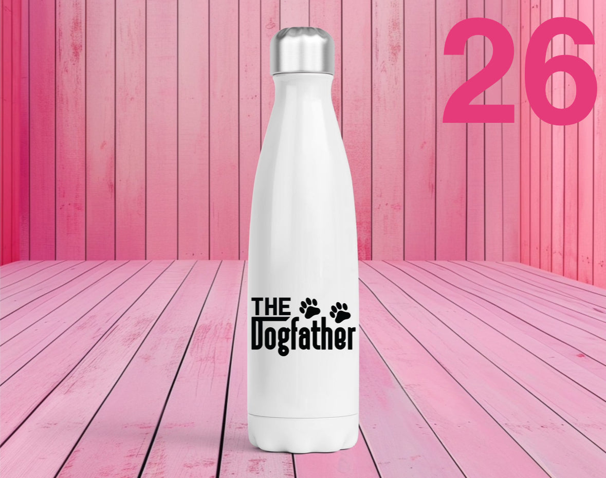 Pet Themed Thermal Stainless Steel Bottle 500ml | Personalised Pet Gifts For Humans | Choose Design