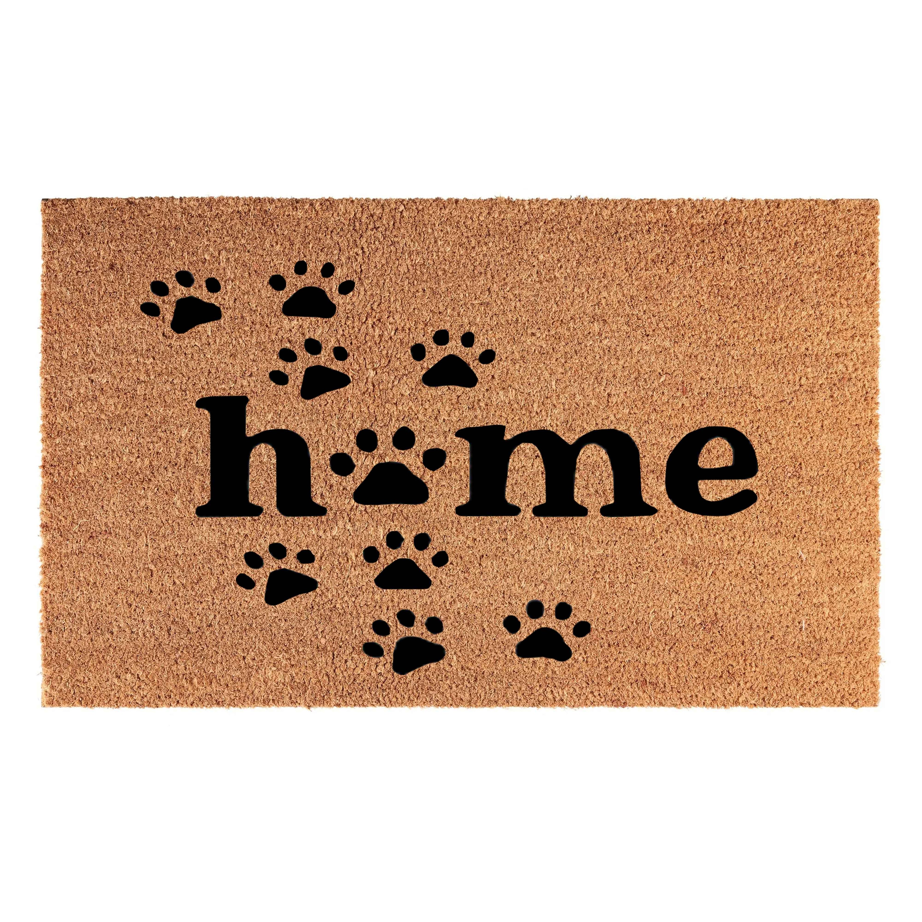 Coir Doormat, 60cm x 40cm - 'Home' (Paws)