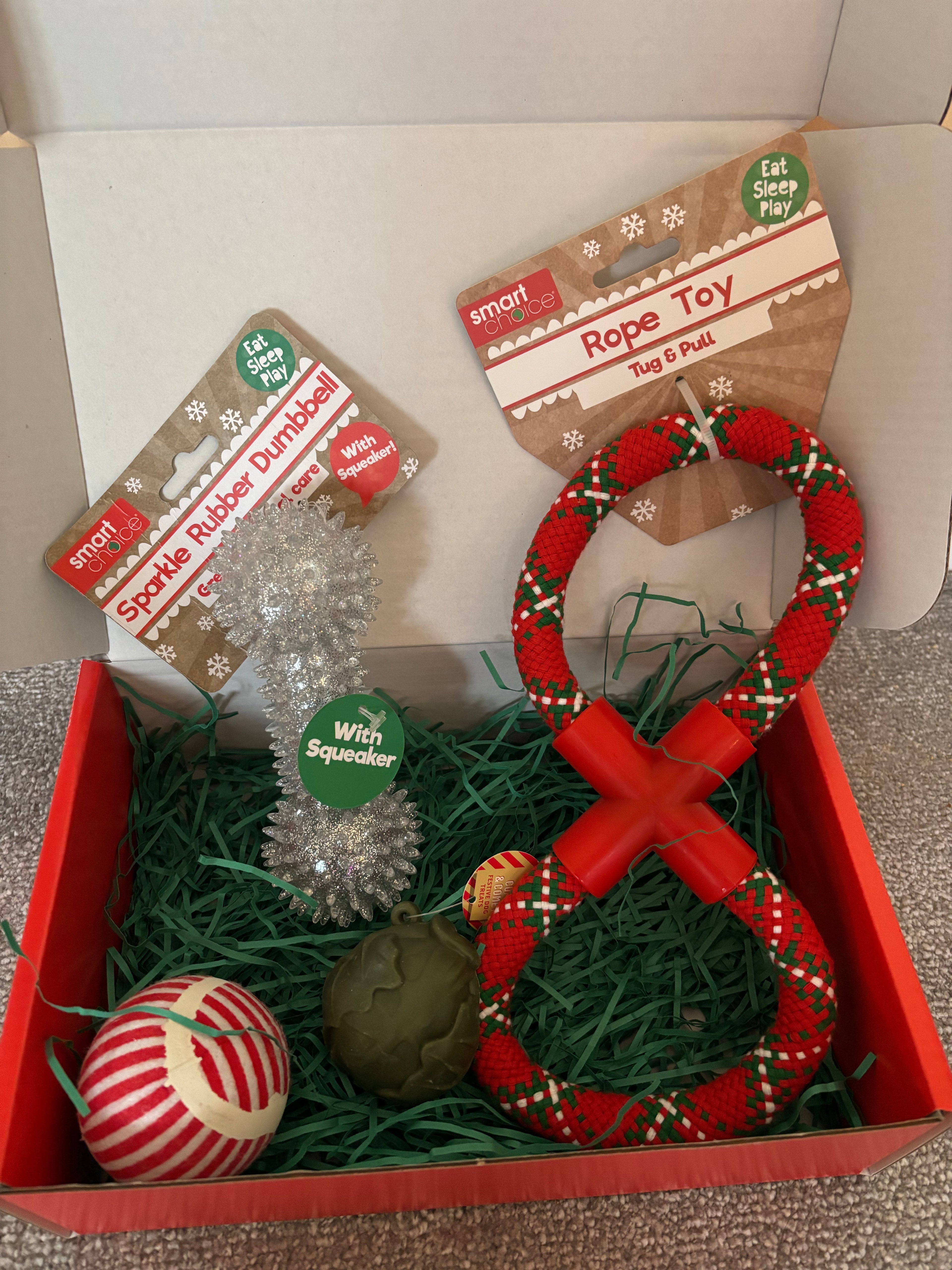 Christmas Toy Box – 3 Festive Toys + Brussels Sprout Chew 🎄🐾