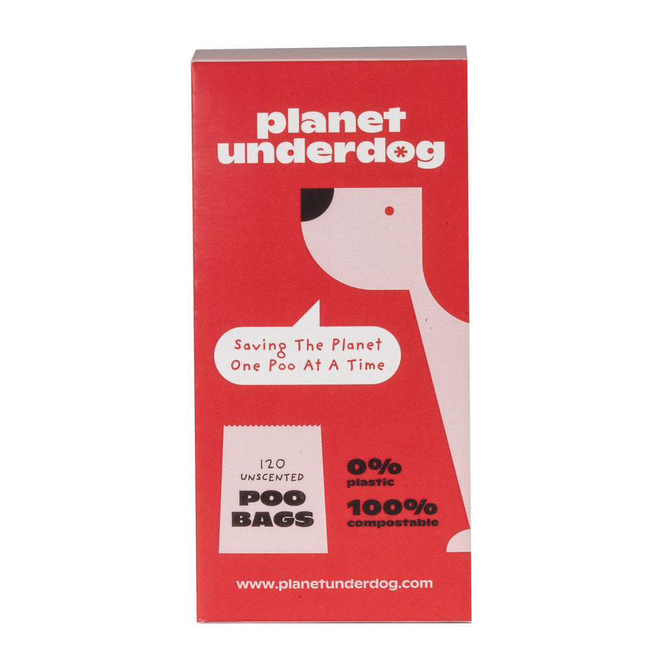120 Planet Underdog Compostable Dog Poop Bags - Red Box