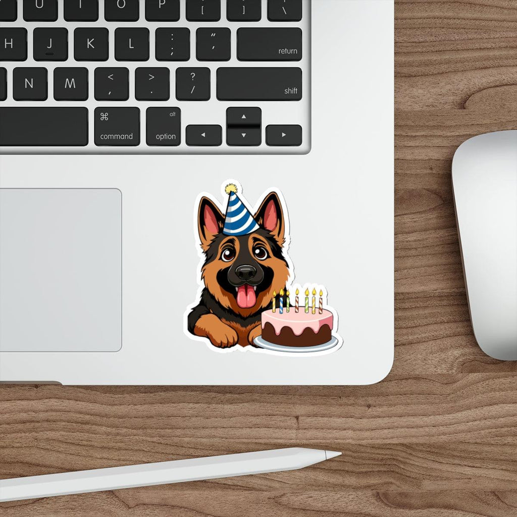 German Shepherd Party Sticker – Fun Dog Birthday Decal