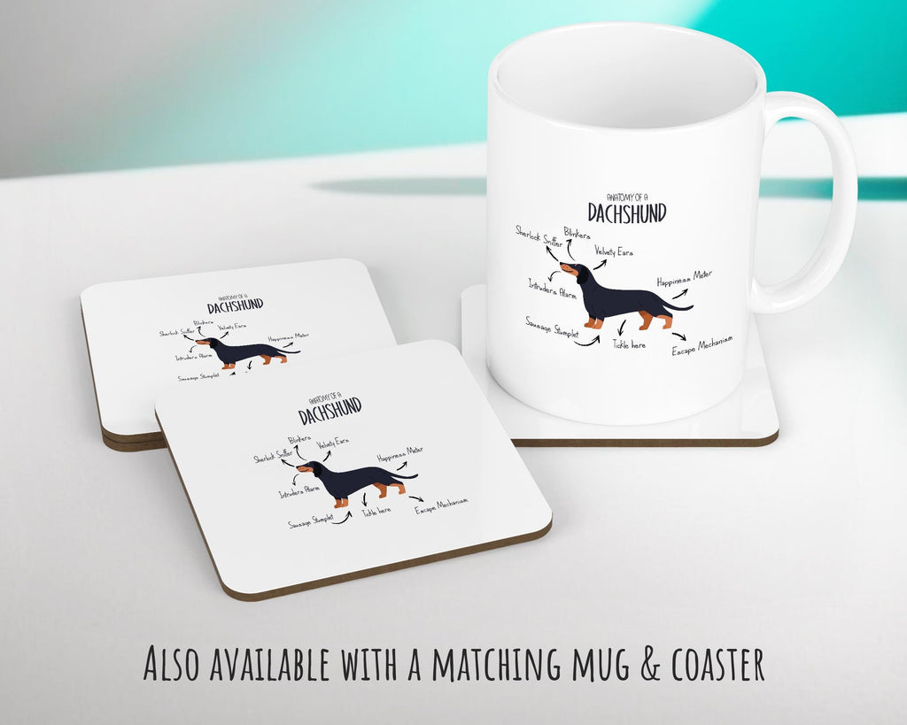 Anatomy of a Dachshund Funny Gift For Him Or Her Cushion Pillow Bedroom Decor CS416