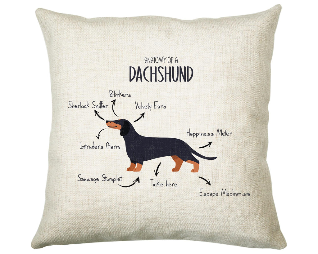 Anatomy of a Dachshund Funny Gift For Him Or Her Cushion Pillow Bedroom Decor CS416