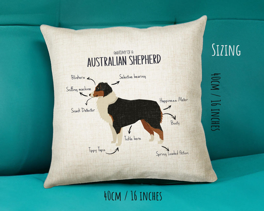 Anatomy of a Australian Shepherd Funny Gift For Him Or Her Cushion Pillow Bedroom Decor CS379