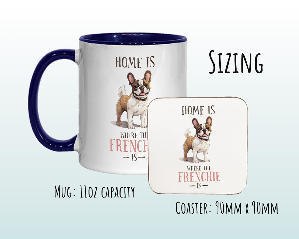 French Bulldog Gift Mug - Ceramic Coffee Tea Chocolate Mug Coaster Frenchie Design for Dog Mum Dad Owner Secret Santa MG0901