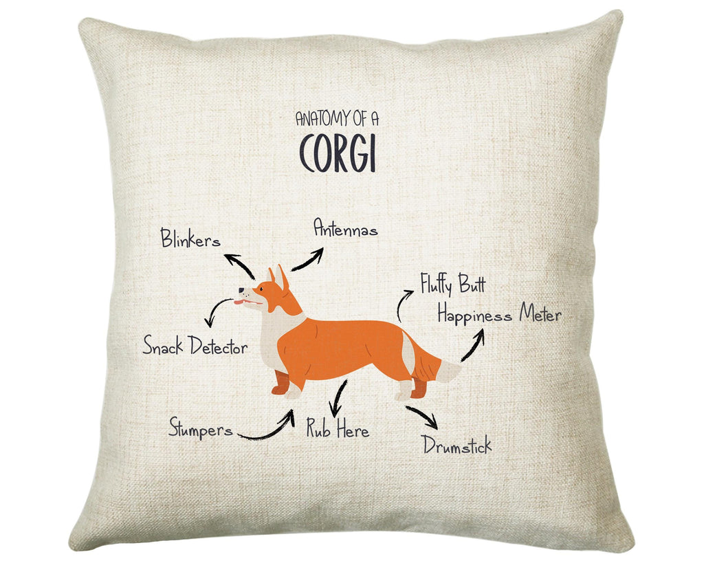 Anatomy of a Corgi Funny Gift For Him Or Her Cushion Pillow Bedroom Decor CS411