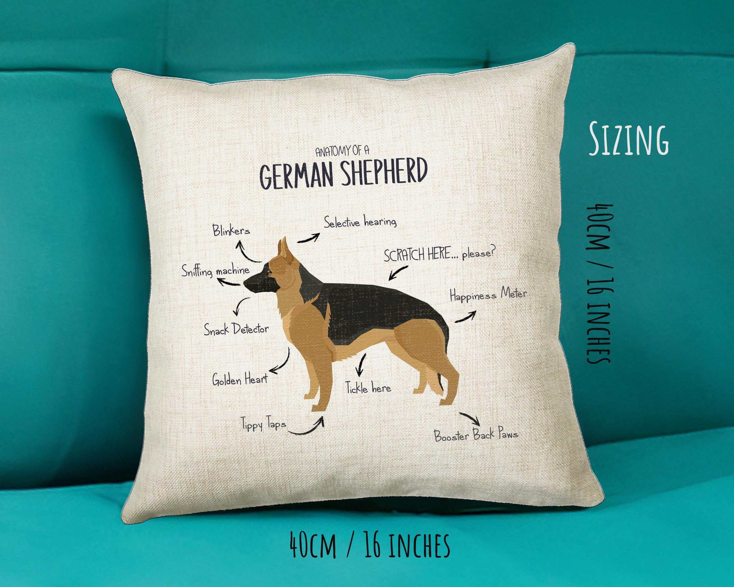 Anatomy of a German Shepherd Funny Gift For Him Or Her Cushion Pillow Bedroom Decor CS408