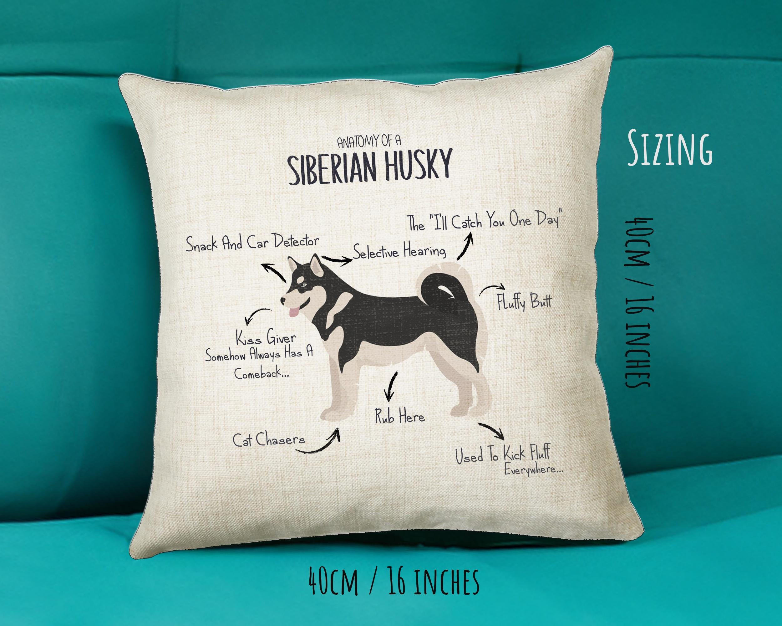 Anatomy of a Siberian Husky Funny Gift For Him Or Her Cushion Pillow Bedroom Decor STC0093