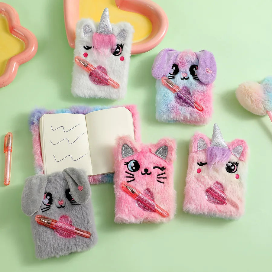 Cute Mini Portable Cat Dog Notebook With Pocket Student Gift Journal Book Children Lovely Portable Diary Notebook