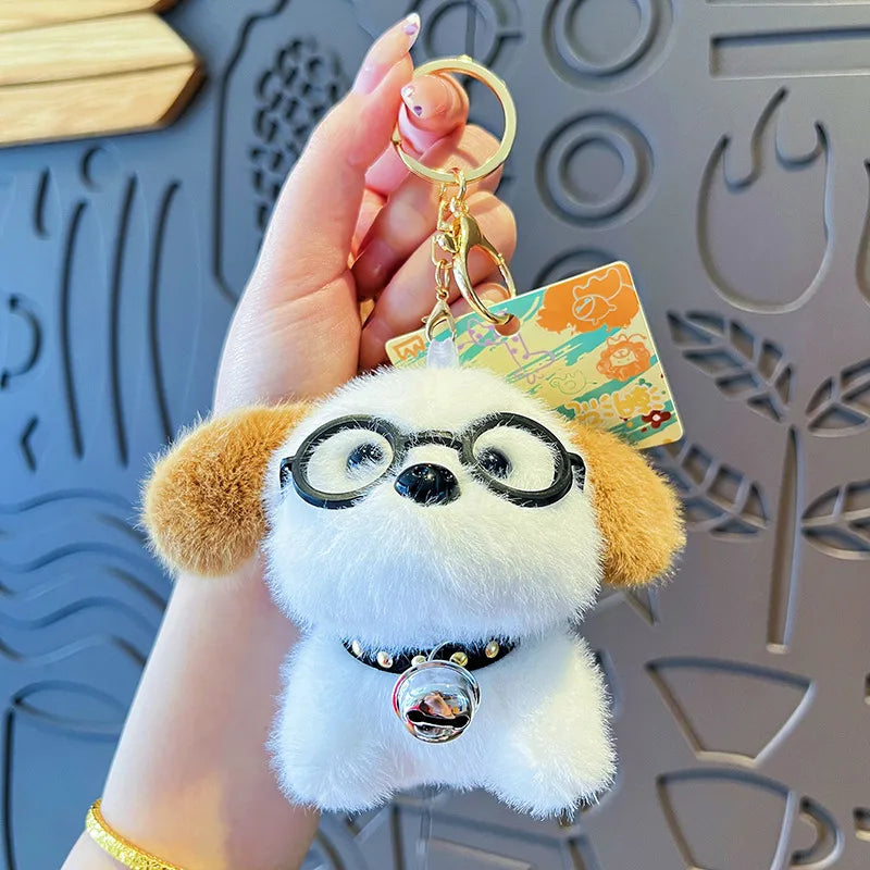 Delicate Cute Bear Dog Plush Keychain Creative Cartoon Soft Toy Bag Pendant Gift For Girls