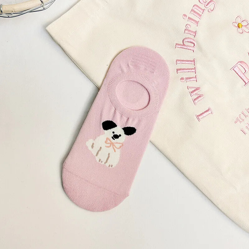 A Pair Cute Sweet Women's Dog Cotton Ankle Socks