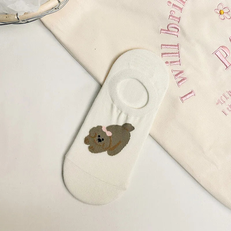 A Pair Cute Sweet Women's Dog Cotton Ankle Socks