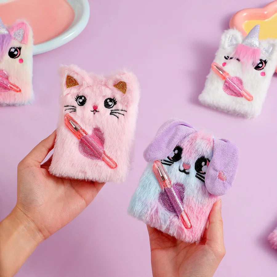 Cute Mini Portable Cat Dog Notebook With Pocket Student Gift Journal Book Children Lovely Portable Diary Notebook