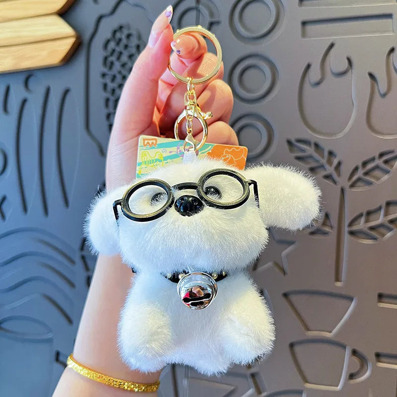 Delicate Cute Bear Dog Plush Keychain Creative Cartoon Soft Toy Bag Pendant Gift For Girls