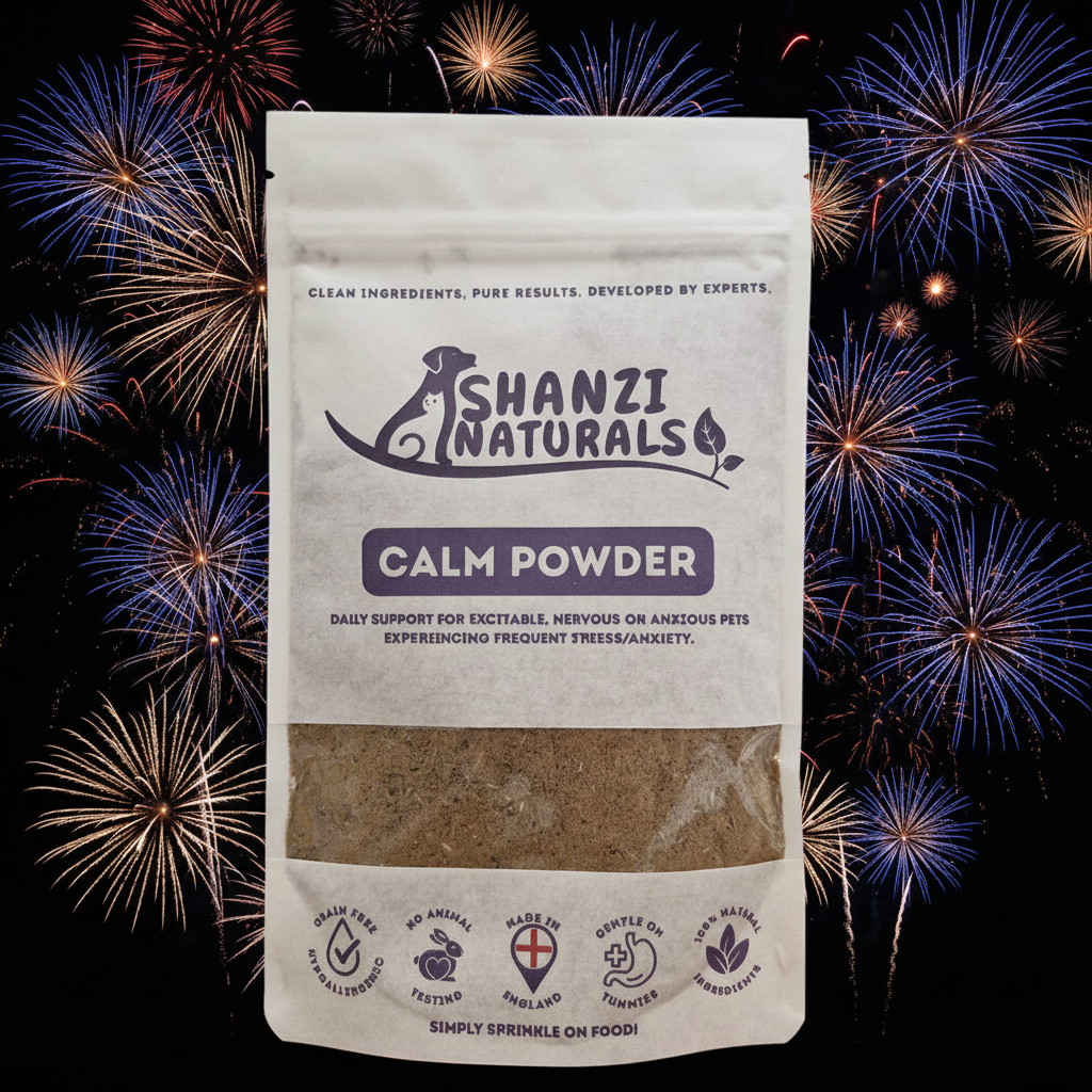 Shanzi Naturals Calm Powder for Dogs & Cats – Daily Herbal Anxiety Support (300ml)